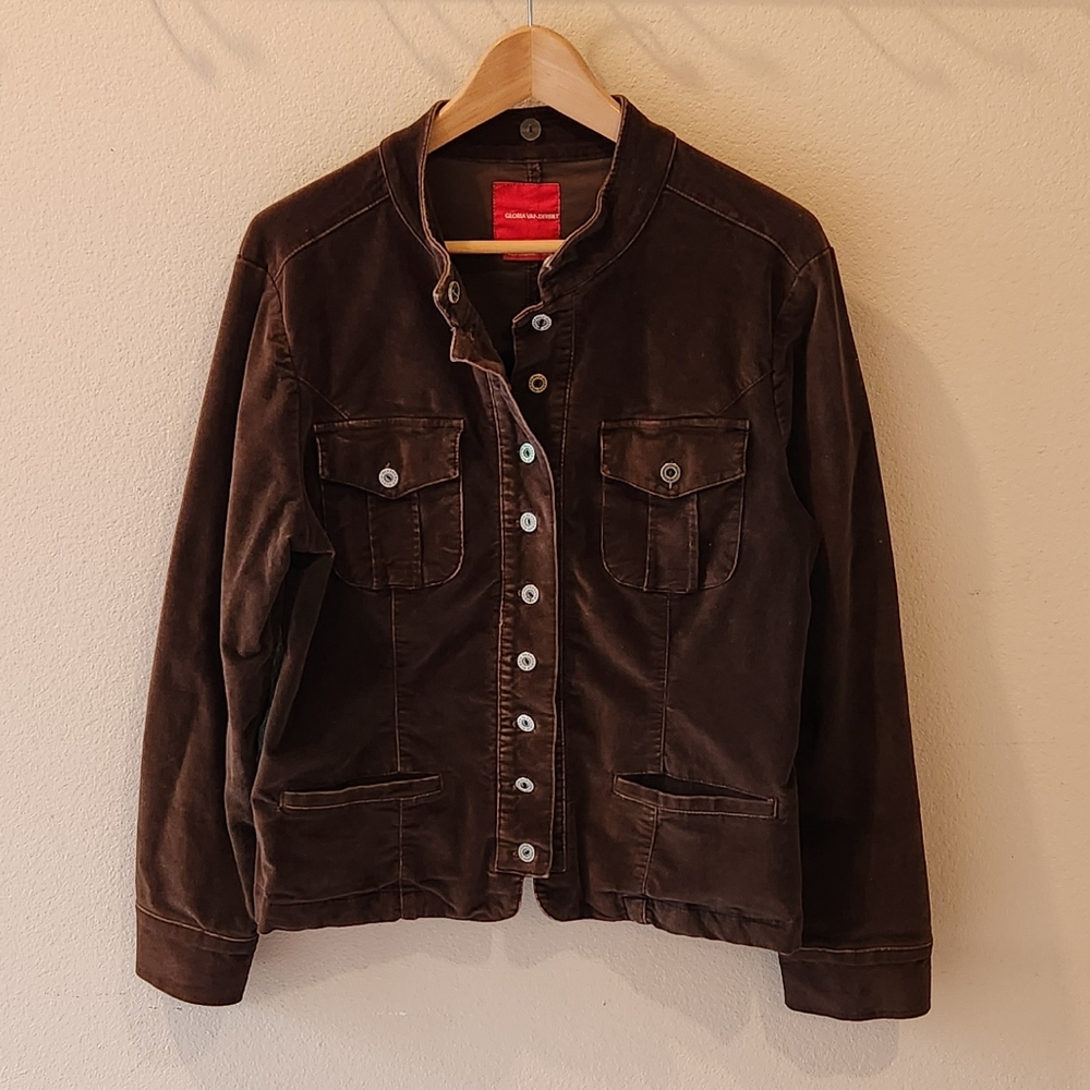 Chocolate velvet jacket button up